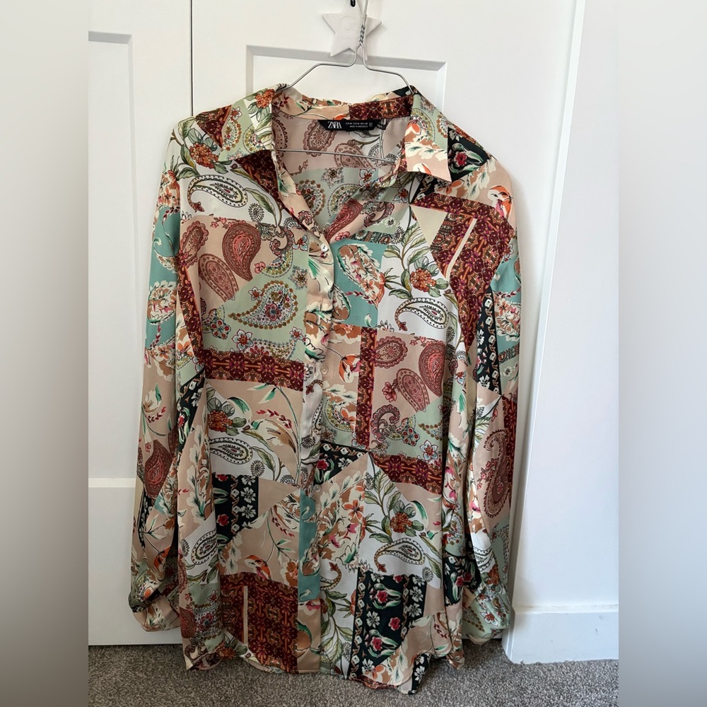 Zara Multicolor Paisley Blouse